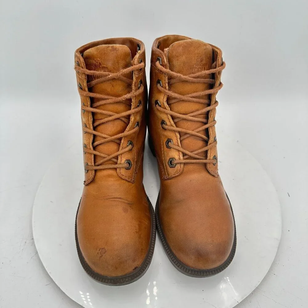 Kodiak Men Size 8 722187CAR Brown Tan Leather Plain Toe Lace Up Ankle Boot